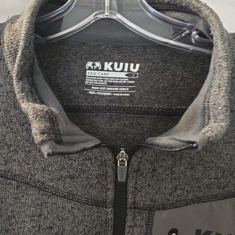 KUIU Men's L Gray Base Camp High Loft Sweater Fleece Full Zip Jacket Hunting - Picture 4 of 13
